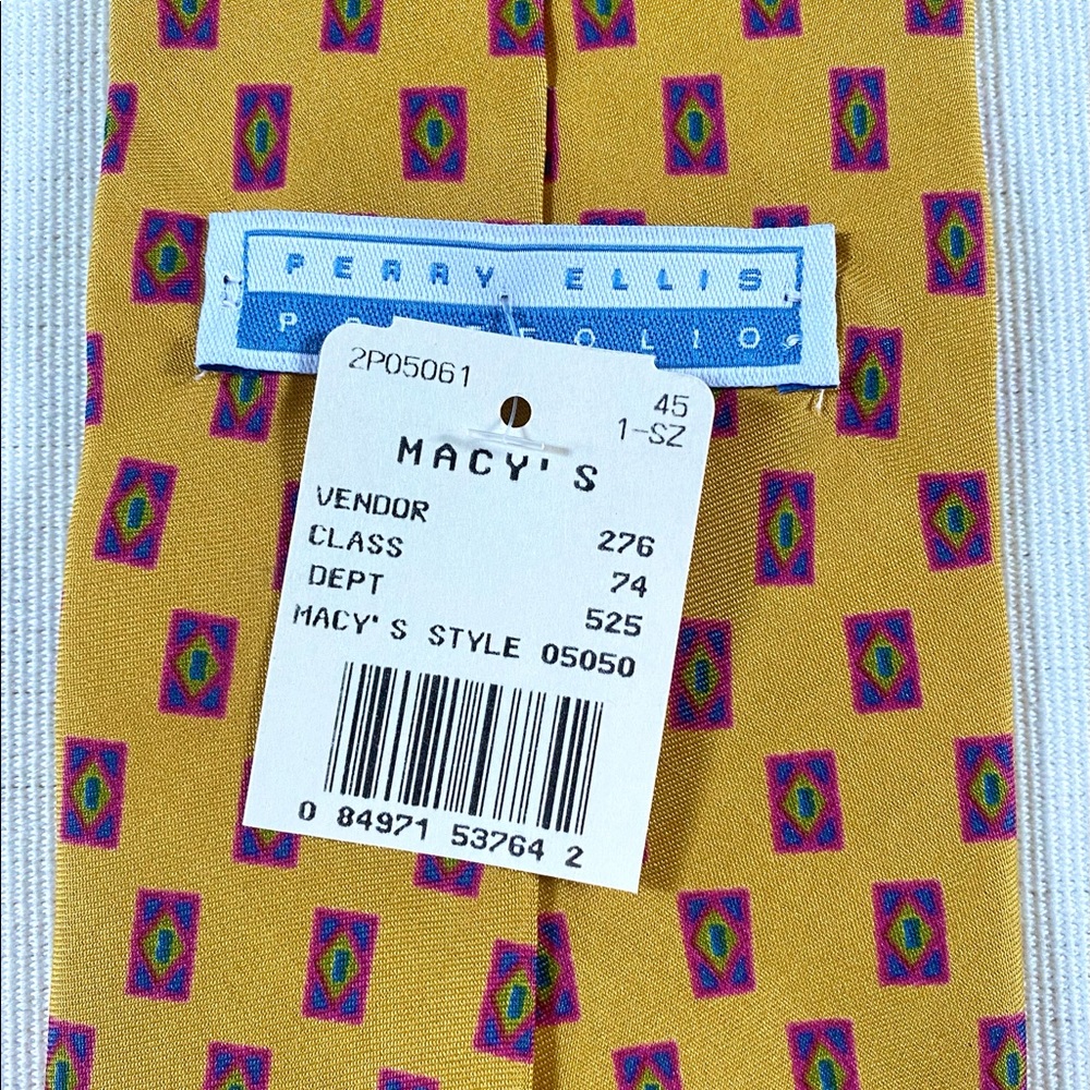 Men’s Perry Ellis Portfolio Neck Tie 100% Silk NWT - Picture 9 of 9